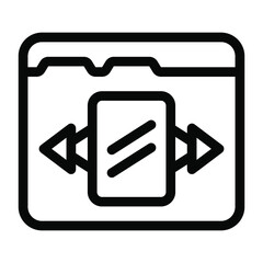 
Web user interface, solid icon of screen slider 
