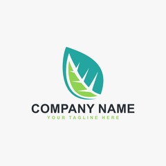 Green leaf logo design vector. Natural eco icon symbol.