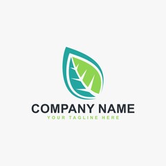 Green leaf logo design vector. Natural eco icon symbol.