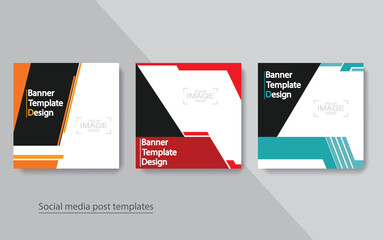 set banner social media post design,vector illustrations.