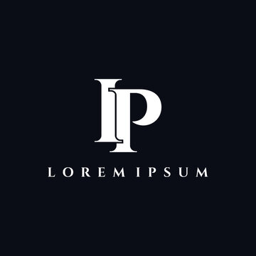 Letter IP luxury logo design vector