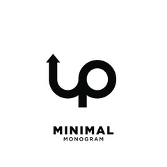 up simple letter with up arrow luxury logo design isolated background