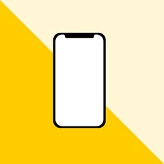 Smart phone square icon. Flat design style. Mobile phone simple silhouette. Modern, minimalist, round icon in stylish colors. Web site page and mobile app design vector element. Elegant