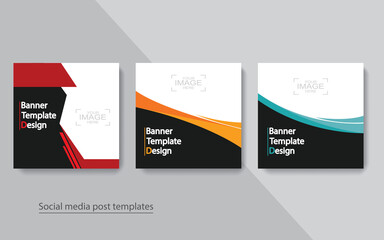 set banner social media post design,vector illustrations.