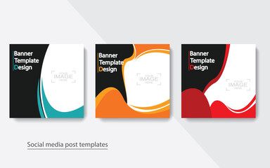 set banner social media post design,vector illustrations.