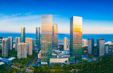 Scenery of urban CBD in Xiamen City, Fujian Province, China