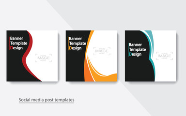 set banner social media post design,vector illustrations.