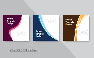 set banner social media post design,vector illustrations.