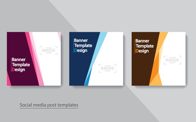set banner social media post design,vector illustrations.