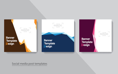 set banner social media post design,vector illustrations.