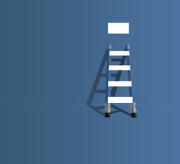 ladder made by pencil and white banner. steps to success  concept  