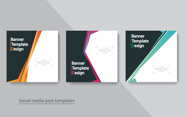 set banner social media post design,vector illustrations.