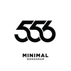 minimal initial number 556 simple template vector design isolated background