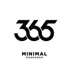 minimal initial number 365 simple template vector design isolated background