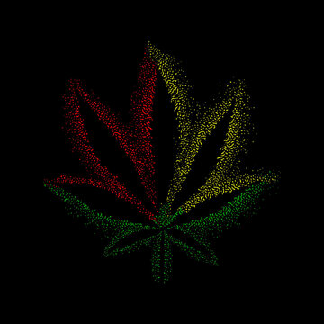 Green power of cannabis leaf - Cannabis vector illustration, Smoker t shirt, weed illustration for hoodie t shirt etc