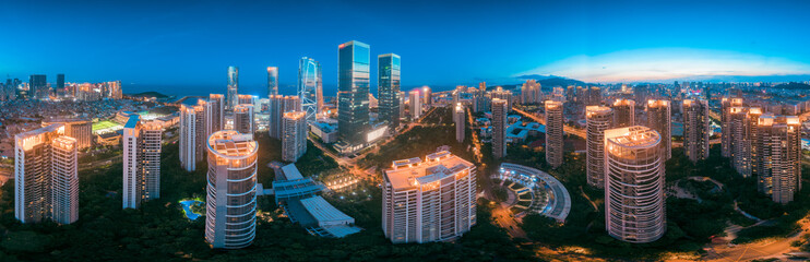 Night view of Xiamen City, Fujian Province, China