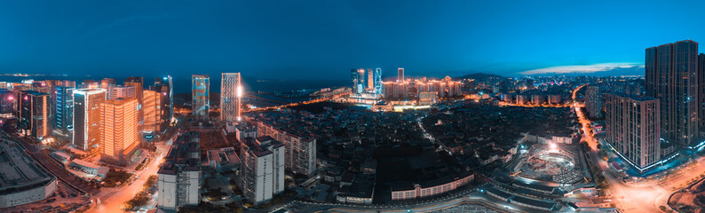 Night view of Xiamen City, Fujian Province, China
