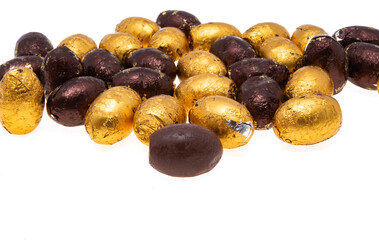 chocolate eggs isolated