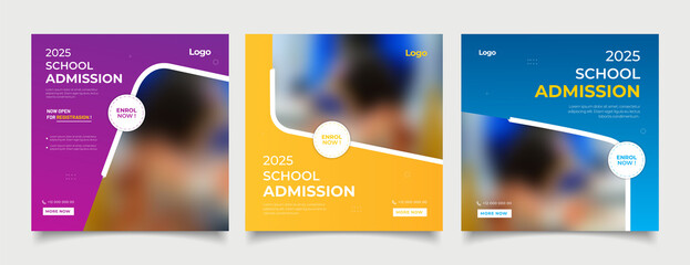 School education admission social media post and web banner template
