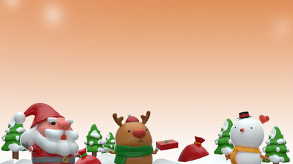 Merry Christmas 3D rendering Mockup Design