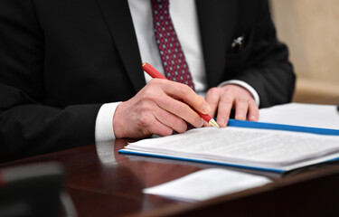 business, pen, hand, writing, document, paper, office, contract, meeting, businessman, people, signature, signing, closeup, close-up, seminar, paperwork, working, sign, table, person, human, job, corp