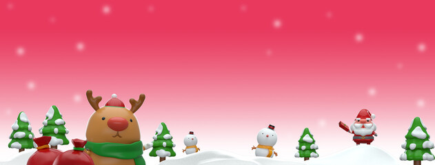 Merry Christmas 3D rendering Mockup Design