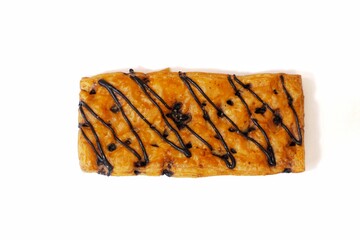 Chocolate bread isolated on white background