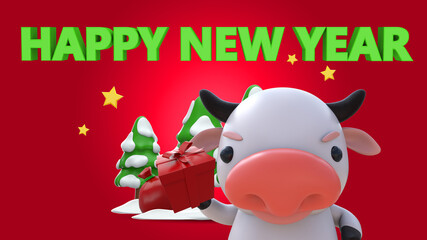 Happy New Year 3D rendering Mockup Design