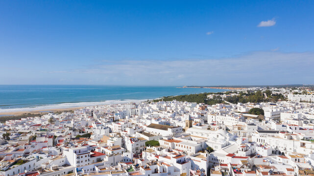 Premium Photo  Aerial view of the town of conil de la frontera from the  torre de guzman cadiz andalusia