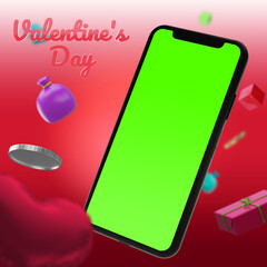 Valentine’s Day Mockup Design 3d rendering