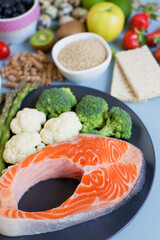 Balanced diet food background