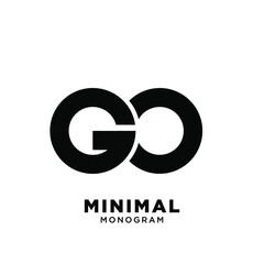 minimal initial letter go simple vector design isolated background
