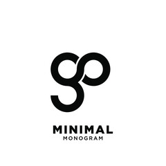 minimal initial letter go initial number 90 simple vector design isolated background