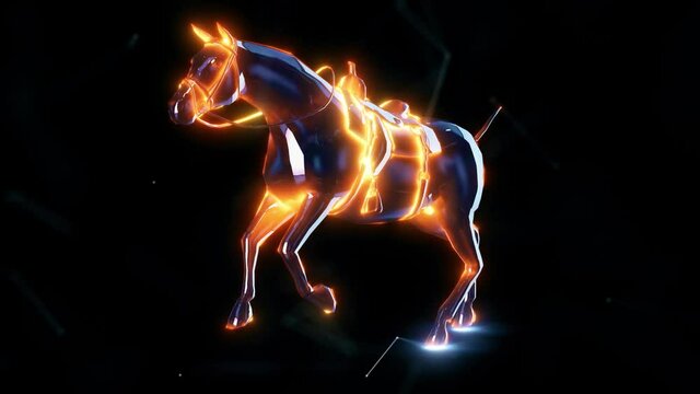 Running Abstract Horse. High quality 4k footage