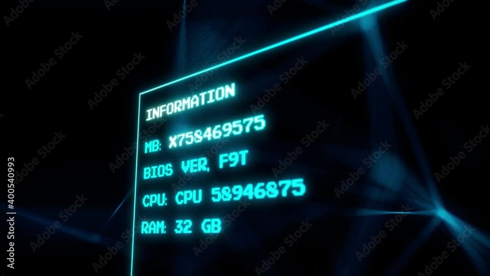  representation of computer bios basic input output v2. high quality 4k footage