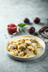 Traditional Austrian pancake with plum jam