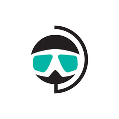 Goggles swim logo design template