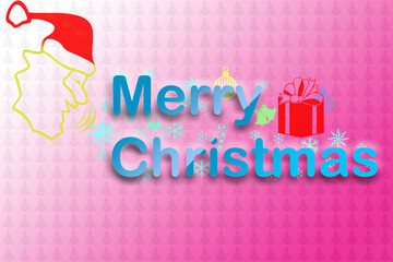 Merry Christmas Wishes by Santa, Happy Birthday Card with Cake
