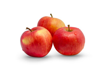 Fresh red apples on a white background