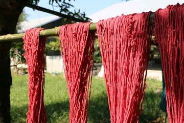 Red dye rope in hanger
