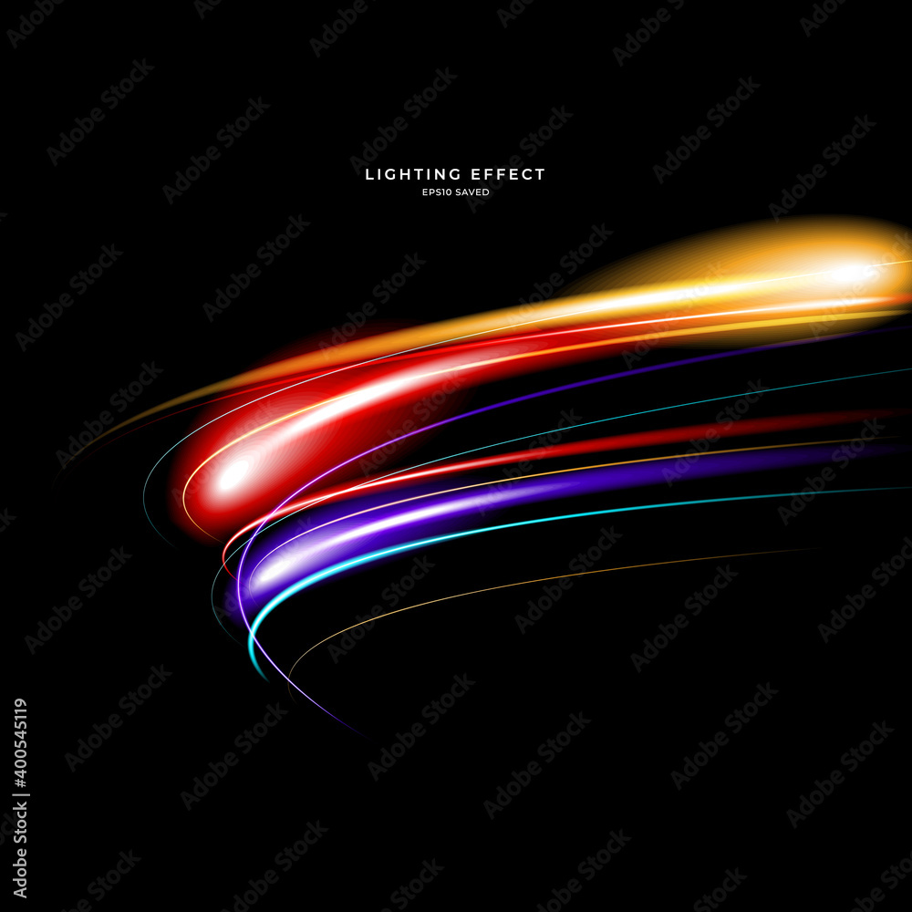 Poster abstract vector neons wave. bright sparkling background.