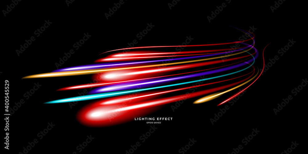 Sticker abstract vector neons wave. bright sparkling background.
