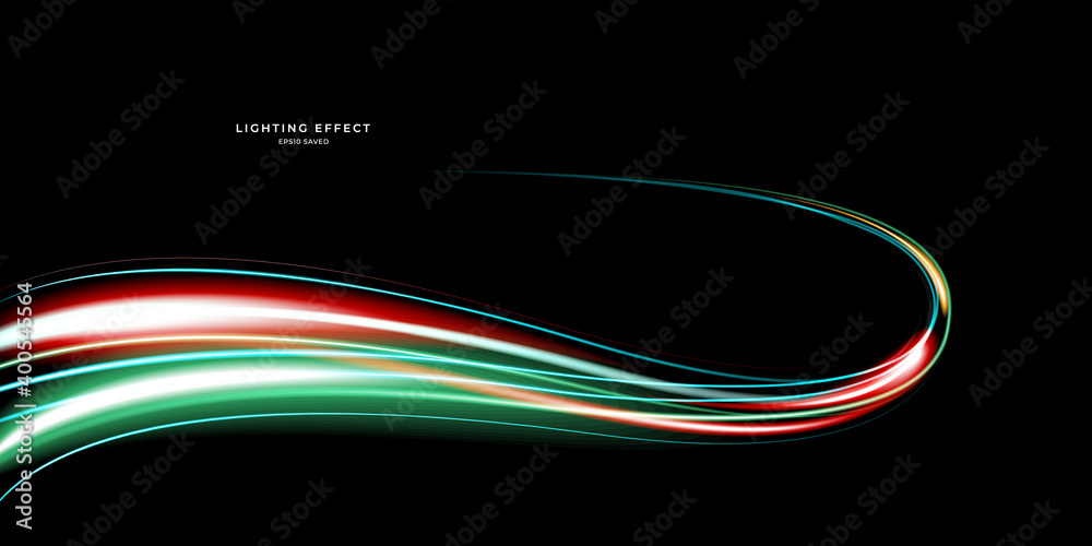 Sticker abstract vector neons wave. bright sparkling background.