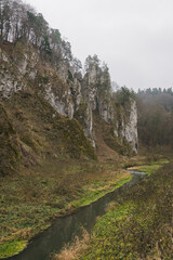 Fototapeta premium Beautiful rocks near river in valley