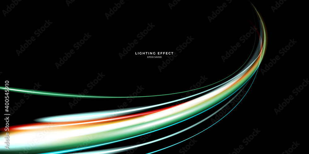 Sticker abstract vector neons wave. bright sparkling background.