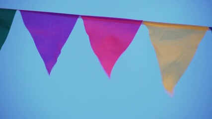 Colorful Flags and Lamps