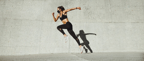 Sporty woman doing running workout