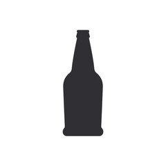 Beer bottle. Vector icon. Vector bottle. Bottle silhouette. Stencil bottle. Flask template. Jar icon. Glass container. Logo template.