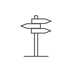 Vector pointer direction icon on white isolated background.