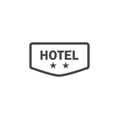 Vector icon plate hotel two stars on white isolated background.